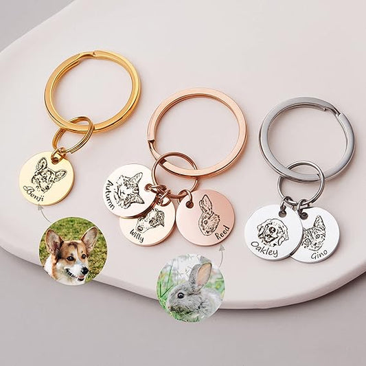 Custom Pet Portrait Keychain