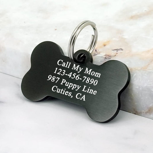 Custom Pet ID Tag - Engraved Portrait & Phone Number