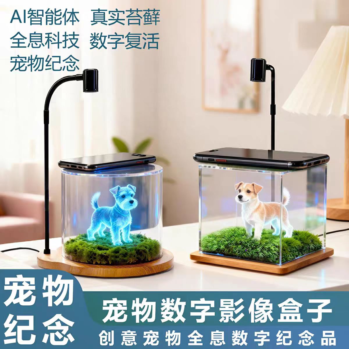 Custom Pet Holographic Crystal Light – Forever in Your Heart