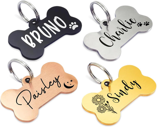 Custom Pet ID Tag - Engraved Portrait & Phone Number